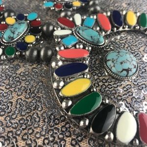 Jewelry - Western Faux Turquoise Squash Blossom Necklace Jewelry - Western Faux Turquoise Squash Blossom Necklace